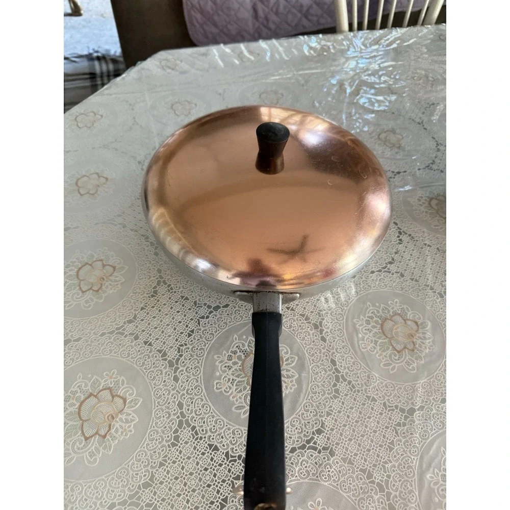 Wear-Ever Hallite 3‎ PC Vintage Aluminum Cookware Set Copper Lids Made In USA